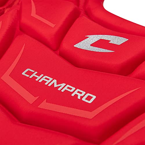 Champro Optimus MVP Chest Protector - color: Scarlet, size: 13.5"