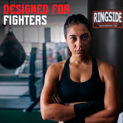 Ringside 100 lb Powerhide Heavy Bag for Boxing, MMA, Muay Thai & Kickboxing, Soft Filled Punching Bag with Foam Liner, Chain & Swivel Included, Black