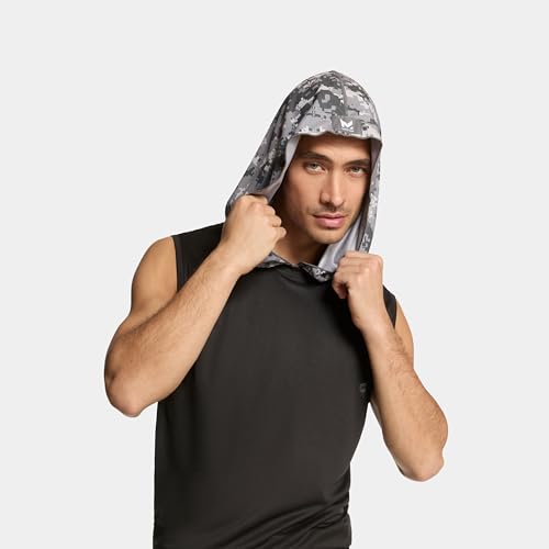 MISSION Cooling Hoodie Towel, Evaporative Cool Technology, Cools Instantly When Wet, UPF 50 Sun Protection, Contours Your Head to Stay in Place, Great for Sports, Fitness, Gym - color: Digi Camo Grey