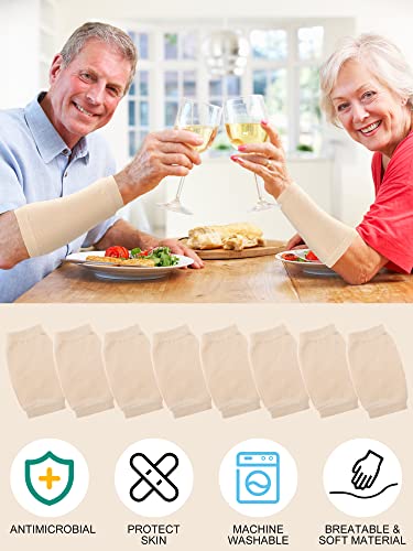 Janmercy 9 Pairs Arm Protectors for Thin Skin - color: Beige