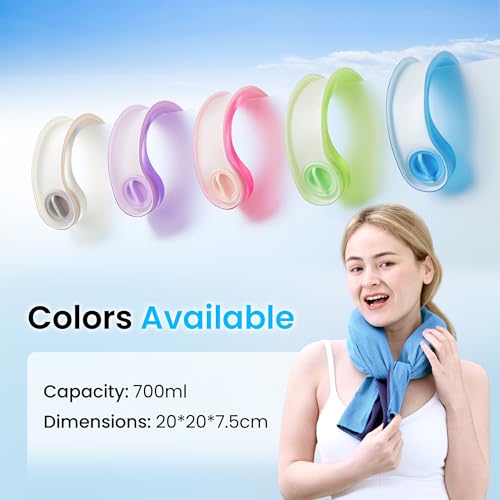 samply Reusable Ice Packs for Neck and Shoulder, Cold Compress, Relief of Pain, Swelling, Sprains, Office Pressure, Wearable Neck Cooler Towels of Cooling Wraps for Hot Weather,Royal Blue - color: Royal Blue