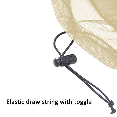 Anvin Mosquito Head Mesh Nets Gnat Face Netting for No See Ums Insects Bugs Gnats Biting Midges from Any Outdoor Activities, Works Over Most Hats Comes with Free Stock Pouches (3pcs, Khaki) - color: Khaki