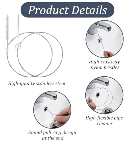 4pcs Extra Long Straw Cleaner Brush, 39 Inches Long Pipe Cleaners, Straw Cleaning Brush for Kegerator Feeding Tube Teapot Spout Sunroof Drain Refrigerator Drain