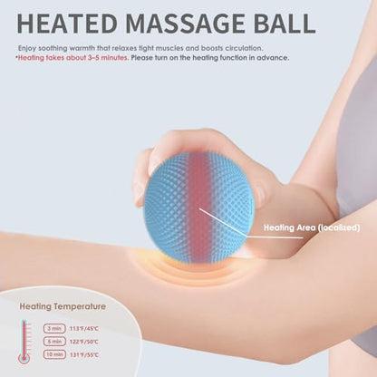 Heating Vibrating Massage Ball with 7 Modes & Memory Function for Myofascial Release, Deep Tissue and Trigger Point Muscle Therapy - Targets Back, Hip, Leg, Neck & Foot (Blue) - color: Blue