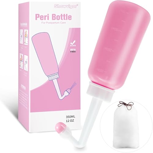 Peri Bottle for Postpartum Care,12 OZ Perineal Bottle Postpartum Essentials Upside Down Peri Bottle for Perineal Recovery and Cleansing After Birth - color: Pink