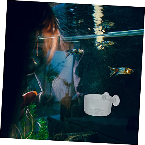 BESPORTBLE 4pcs Acrylic Feeding Cups for Aquariums Transparent Shrimp Feeder Dishes with Suction Cup Design Easy to Install Promotes Healthy Eating for Fish and Shrimp