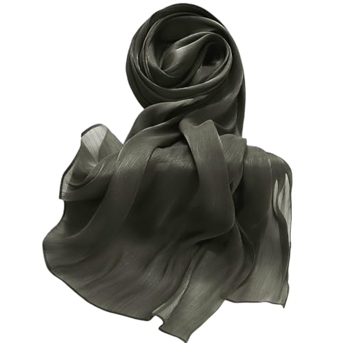 Lina & Lily Sheen Shimmer Women's Crepe Scarf Shawl Wrap Head Hijab Lightweight - color: Dark Gray