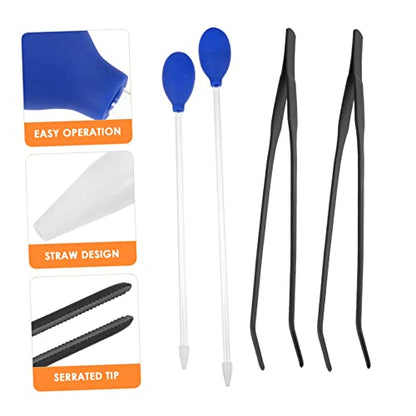 4pcs Aquarium Cleaning Tools Feeder Tweezers and Pipette Dropper for Fish Tank Maintenance and Waste Removal for Aquatic Plants and Pets