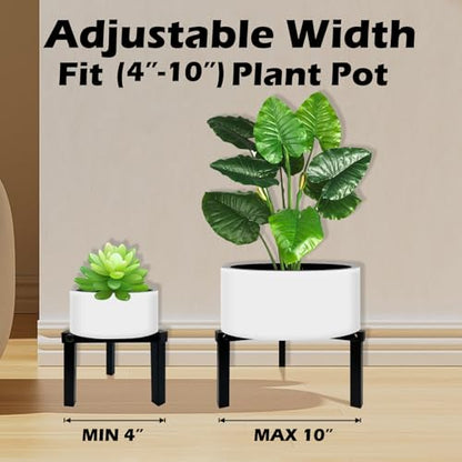 Three Legs Adjustable Metal Plant Stand for 5"-10" Plant Pot – Indoor & Outdoor (Black, 1 Pack) - color: Mini 3Legs Black 5-10", style: 3 - Mini