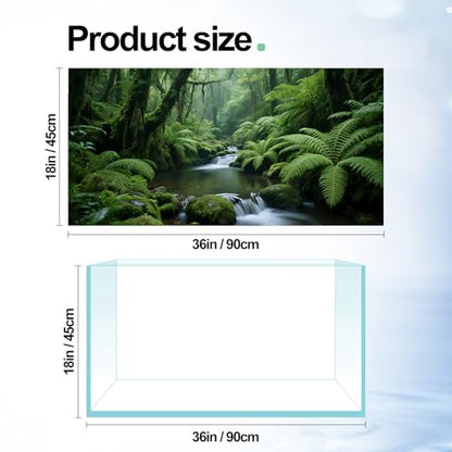 3 Pack Terrarium Background 36x18 inches Polyester Reptile Background，Gobi Sunshine Cactus Stone & Green Tree Fern Stream Terrarium Background - size: 36 x18 inches