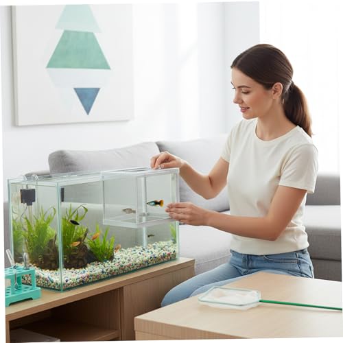 Aquarium Breeder Box, 2 Packs Aquarium Breeder Box, Large Fish Breeding with Suction Cups, Suspended Isolation Net for Fry, Guppy, Betta, Shrimp and Sick Fish