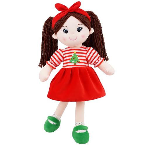 June Garden 18" Snuggle Cuties Nora Christmas Plush Doll - color: Christmas Nora, size: Large