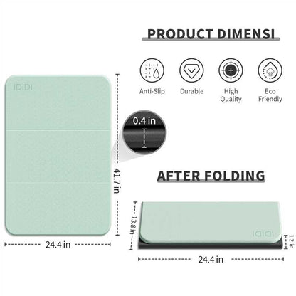 Foldable Exercise Pad Extra Thick 1.2" x 14" x 24" | POE Non-Toxic Multi-Functional Knee & Elbow Cushion for Push Up, Yoga, Pilates, Home & Gym Use for Adults & Kids - color: Green+Black