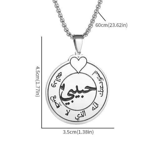 Stainless Steel Islamic Love Rune Pendant Necklace for Men and Women Simple Fashion Jewelry