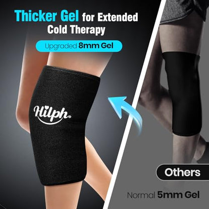 Hilph Knee Ice Pack Sleeve, Flexible Gel Ice Pack for Knee Pain Relief | Easy Wear, Reusable Cold Therapy for Knee Swelling, Replacement Surgery Recovery, Injuries, Arthritis, ACL, Strap Included - size: Medium, style: For Knee & Elbow with Extra Strap