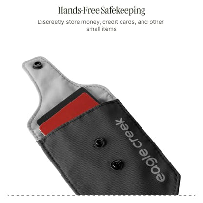 Eagle Creek Undercover RFID Hidden Pocket – Travel Security Pouch with RFID Blocking – Lightweight, Wear Under Clothing – Zippered Passport & Card Holder – Adjustable Strap – Black - color: 010 Black