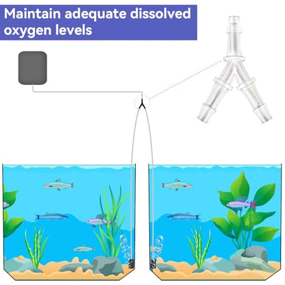 Aquarium Air Pump Connectors, 4 Pcs Y-Shaped Aquarium Air Valve Plastic Barb Equal Y Tee Hose Pipe Connectors Anti-Shedding Fish Tank Adapters Splitter