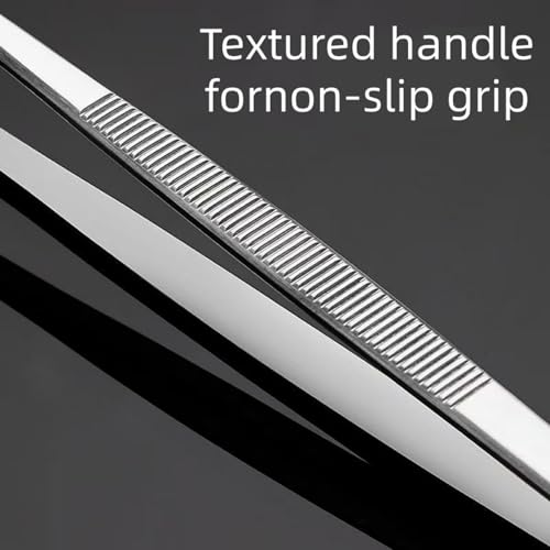 2-Pack 12-Inch BBQ Kitchen Tweezers Tongs, Extra-Long Stainless Steel Cooking Tweezers Dishwasher Safe for Grilling, Baking & Food Prep (12Inch BBQ Tongs) - color: 12inch Bbq Tongs
