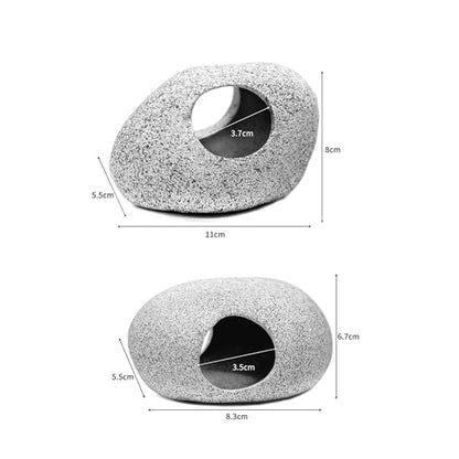 (A+B Set) 2PCS Small Fish & Shrimp Breeding, Play & Rest Aquarium Hiding Rocks, Stackable Cave Aquarium Decor Hideaway