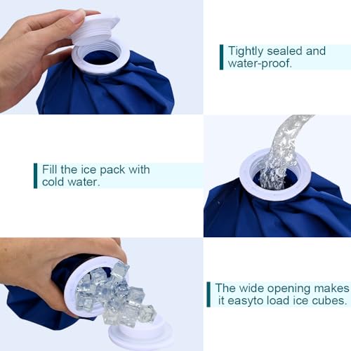 3 PCS Upgrade Ice Pack Injuries Reusable,11in & 9in & 6in Ice Bags Hot Water for Injuries, Soothe Pain and Stay Cool, Old School Style and Traditional Ice Packs, Versatile and Easy to Carry - size: 6+9+11 Inch