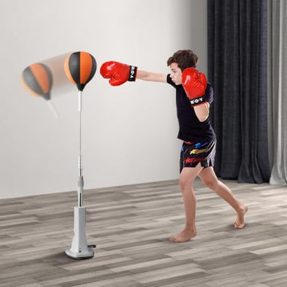Height Adjustable Punching Bag with Stand, Speed Bag & Reflex Boxing Ball Set, Ideal for Training, Relief and Home Fitness