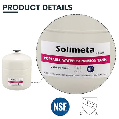 4.5 Gallon Potable Water Expansion Tank with Adjustable Wall Bracket & Gas Water Heater Installation Kit (24" Stainless Steel Hoses 3/4" FIP + 24" Gas Connector) - style: 4.5 gallon with tube and bracket