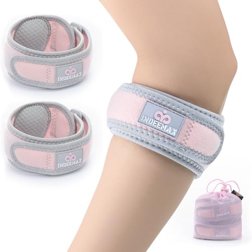 Elbow Brace for Tendonitis and Tennis Elbow Strap for Women Men, 2 Pack Golfers Elbow Brace Counterforce Band with Compression Pad, Effective Tendon Pain Relief, Pink - color: Pink