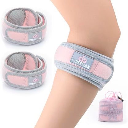 Elbow Brace for Tendonitis and Tennis Elbow Strap for Women Men, 2 Pack Golfers Elbow Brace Counterforce Band with Compression Pad, Effective Tendon Pain Relief, Pink - color: Pink