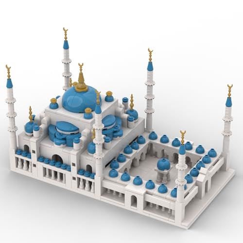 TheBlue Mosque Islamic Plastic Bricks Small Particle Educational Toy, Muslim Building Blocks, Fun DIY Combination Set, Ideal for Kids and Adults, Perfect for Birthdays and Holidays Eid al Fitr Gift