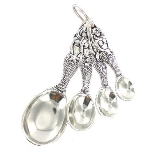 Pewter Mermaid Measuring Spoons Set of 4