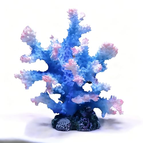Generic Artificial Coral Reef Aquarium Ornament, Polyresin & Plastic Fish Tank Decoration for Marine Landscape, Beach Coastal Coral Statue Sculpture for Home Bathroom Desktop Shelf, Marine Themed Gift