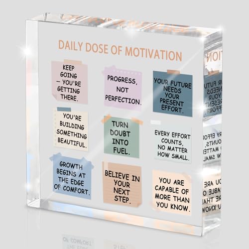 Daily Dose of Motivation Decor, Note to Self Motivational Decor, Mental Health Office Sign, Decoration for School Counseling Therapy Desktop Art, Positivity Self Care Encourage Gift for Women - style: daily
