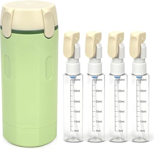 4-in-1 30ML Travel Size Dispenser Toiletries Bottles, Leak-Proof Refillable Containers Dispensers Labels Portable Toiletry Organizer Cup for Shampoo, Lotion, Soap Travel Essentials Green - color: Green