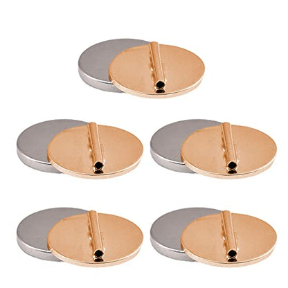 5 Pieces Strong Magnetic Brooch Converter Pin Keepers Harm-Free Clothing Magnet Buckle Tie Free Clothing Brooch Adapter - color: Gold
