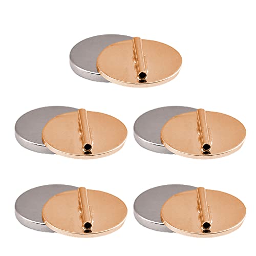 5 Pieces Strong Magnetic Brooch Converter Pin Keepers Harm-Free Clothing Magnet Buckle Tie Free Clothing Brooch Adapter - color: Gold