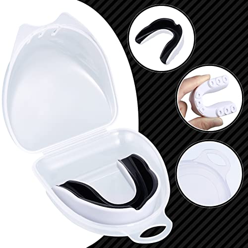 Sport Mouth Guards Gum Teeth Armor Game Guard for Boxing Basketball Football Hockey Karate Basketball Rugby Match - color: Black White Combined