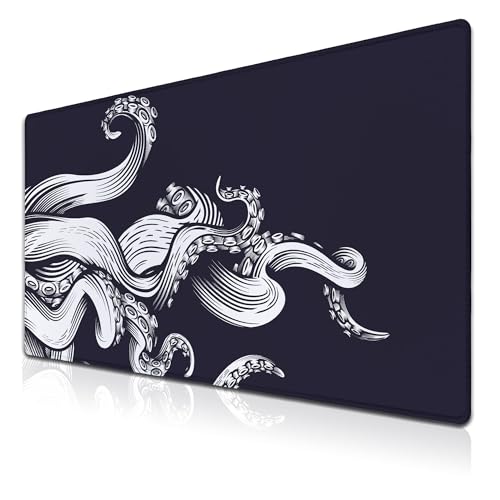 Game Mat Black Gaming Mouse Pad Extra Large Mouse Pads Computer Desk Accessories for Men Computer Mats Mousepad XXL Non-Slip Rubber Base 35.4 X 15.7 for Game Office, Octopus - color: Octopus