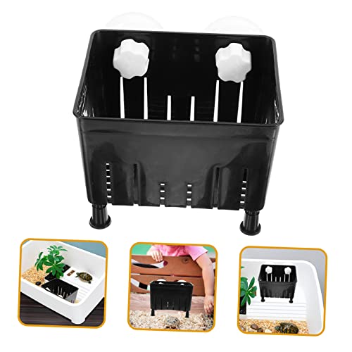 Generic Aquarium Isolation Box Fish Breeding Box for Tortoise Nursery Tank for Baby Fish Observation Window Plastic Rubber Construction - color: Black