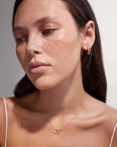 POTESSA 18K Gold Plated Pendant Necklace Medallion Coin Heart Y Shaped Chain Toggle Necklace for Women Jewelry - color: Double Heart