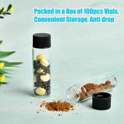 BIGLEE 100PCS 5ML Clear Small Glass Vials with Screw Caps - color: Clear, size: 5ML-100PCS