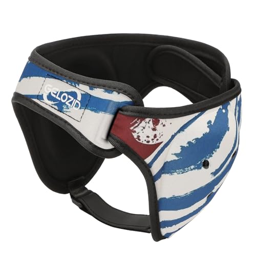 Gelozid Adjustable Wrestling Headgear for BJJ, MMA Grappling and Training, Ear Guard and Cauliflower Protection Helmet - color: Blue and Red