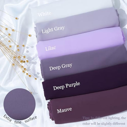Heavy Not Easily See Through Long Chiffon Hijab Scarf for Women, Amazing Smooth Muslim Head Scarves - color: Lilac