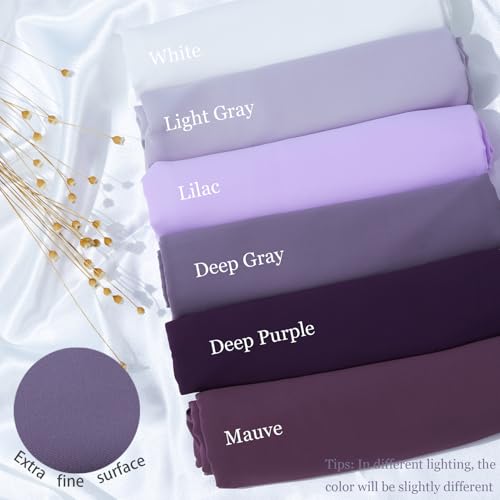 Heavy Not Easily See Through Long Chiffon Hijab Scarf for Women, Amazing Smooth Muslim Head Scarves - color: Mauve