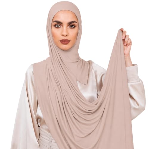 Slip-on Instant Premium Jersey Hijab Head Scarf Wrap for Muslim Women Made in Turkey - color: Vanilla, size: Pack of 1