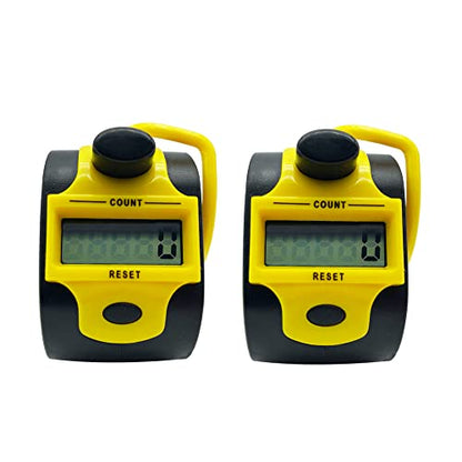 Tally Counter Digital LCD Electronic Handheld 5-Digit Number Count Clicker - color: Yellow