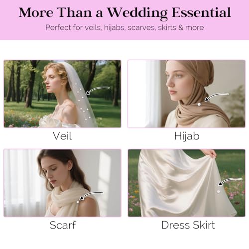 12-20 Pairs Pearl Veil Weights, Strong Magnetic Bridal Veil Weights, Double Sided Invisible Wedding Veil Weights, Gift Box - color: Silver