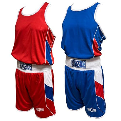 Ringside Reversible Red/Blue Boxing Competition Outfit for Adult and Youth - size: Large