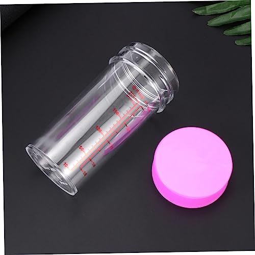 Clear Plastic Measuring Cups Set Scale Measuring Cup with Leak-Proof Lids 100Ml and 300Ml Reusable Beaker Cups for Laboratory Painting - color: Red