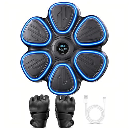 Music Boxing Machine for Kids-Interactive Wall Mounted Punching Target with Sound & Lights,Smart Boxing Trainer Machine Fitness Game Gymnastics Equipment for Home,Birthday Gift for Boys Girls Age 3-12 - color: 6 Strike Points-Teens 12+