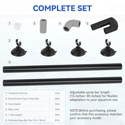 Aquarium Spray Bar Kit for Fluval 106 107 206 207 306 307 406 407 Canister Filter (Model: AHGA234) Aquarium Filter Water Aeration Accessories/Water Dispersion Bar Replacement Parts - Contains 14 Pcs